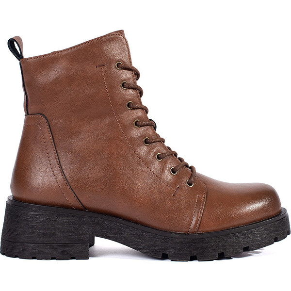 BASIC Kožené hnedé členkové topánky na hrubej podrážke Sergio Leone, 58151918