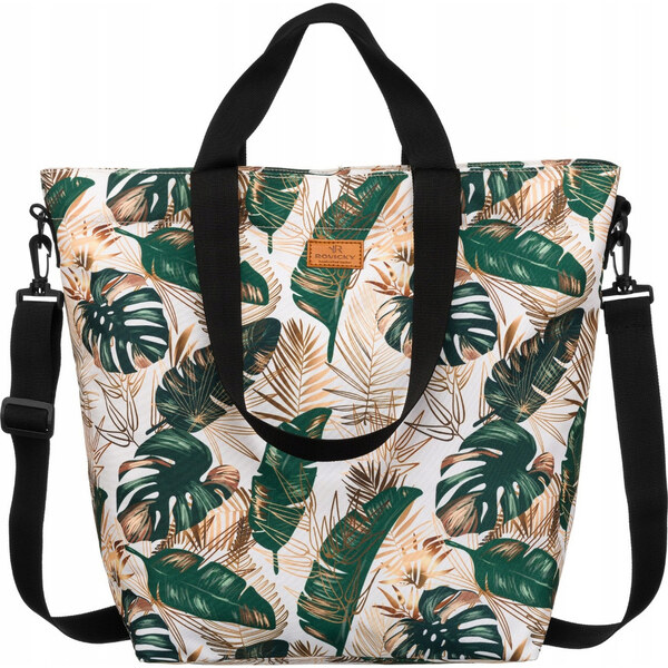 Rovicky Béžovo-zelená vzorovaná textilná shopper kabelka R-TZ15605 59720508