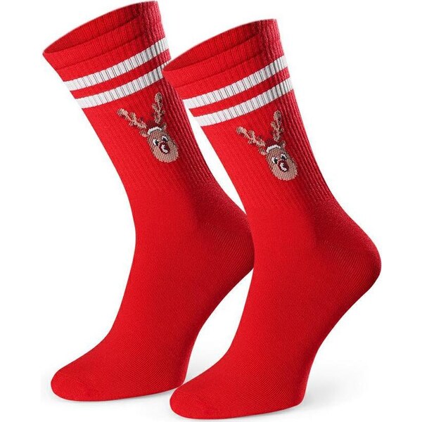 BASIC Červené pánske vianočné ponožky Art.136 KL152, RED 59816249