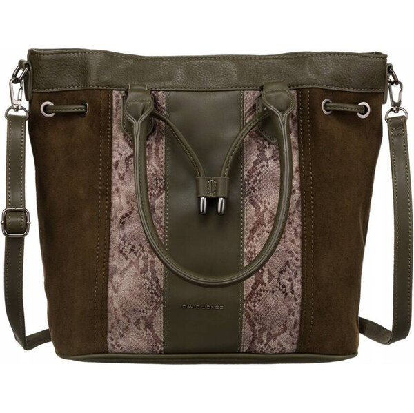 David Jones tmavá khaki shopper kabelka so zvieracím vzorom 6885-5 52671869