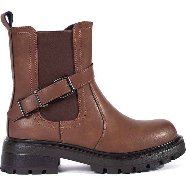 SHELOVET Hnedé kožené dámske štibletky na platforme Sergio Leone, 66148849