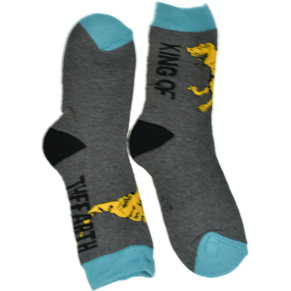 AURA.VIA Detské bavlnené tmavosivé ponožky King of Earth 24-35 59829659