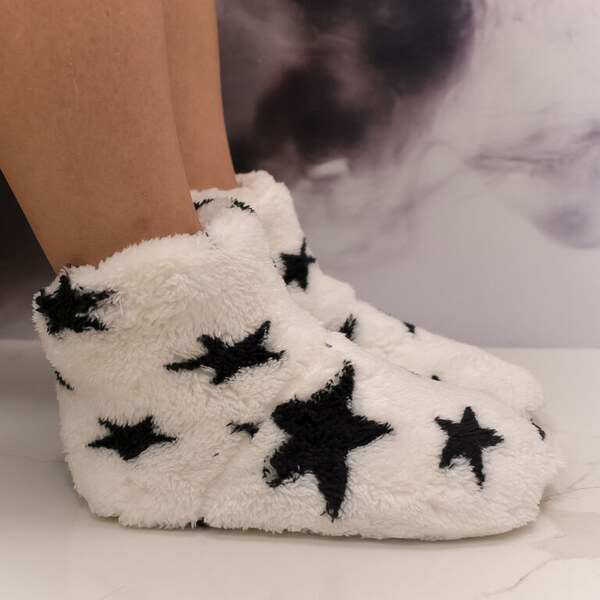 AURA.VIA Detské plyšové biele ponožky Starry Cozy 28-35 59829655