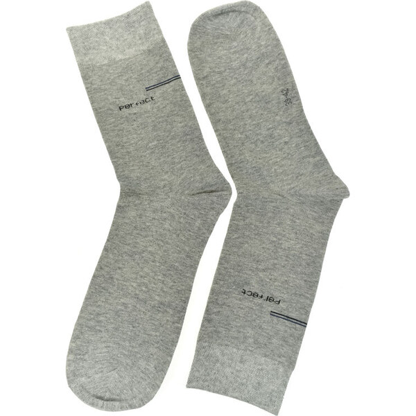 AURA.VIA Pánske bavlnené svetlosivé ponožky FX255 59829670