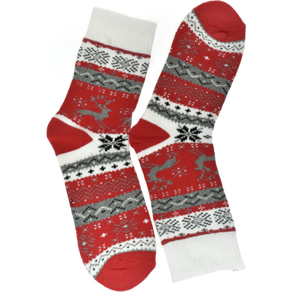 AURA.VIA Pánske bavlnené červené vianočné ponožky NordicFest 59829686