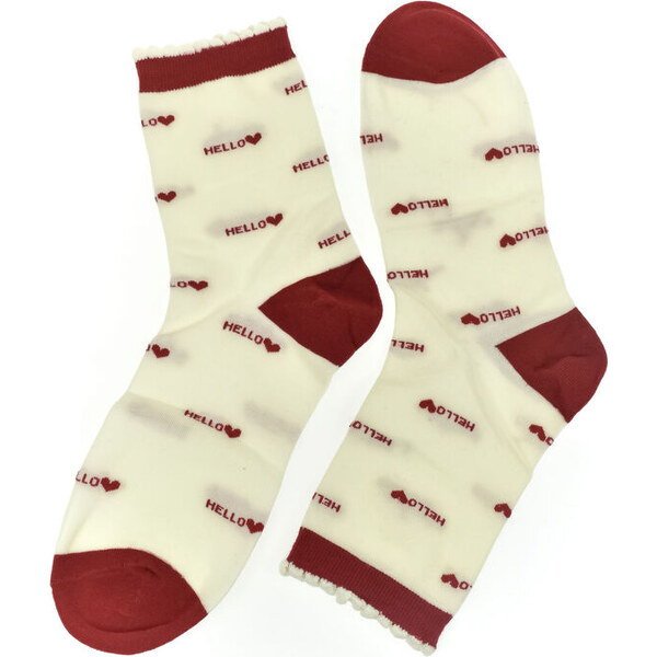 AURA.VIA Dámske bavlnené béžové ponožky HELLO 59829680