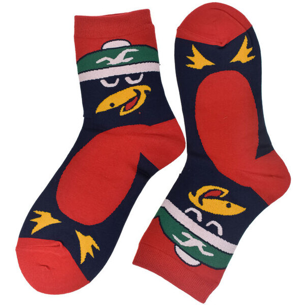 AURA.VIA Bavlnené červené ponožky Funny-Bird 36-41 59829683