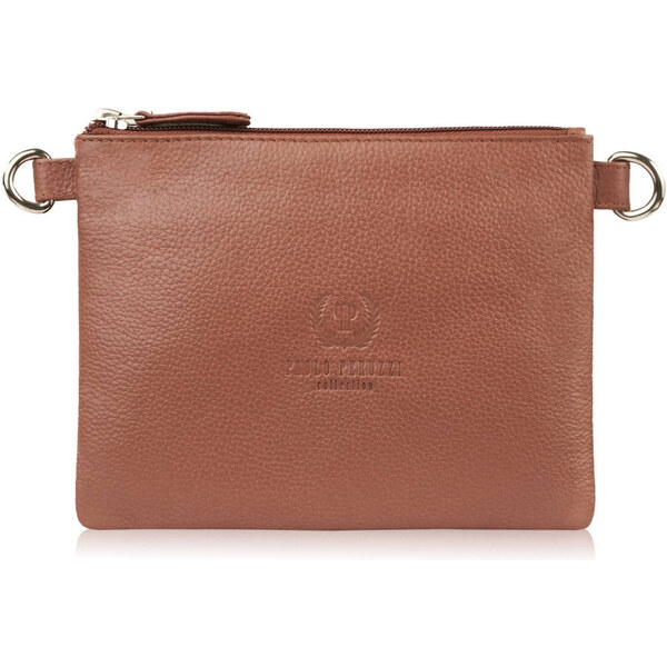 Paolo Peruzzi Dámska kožená kabelka cez rameno kompaktná | koňaková SI 59705877