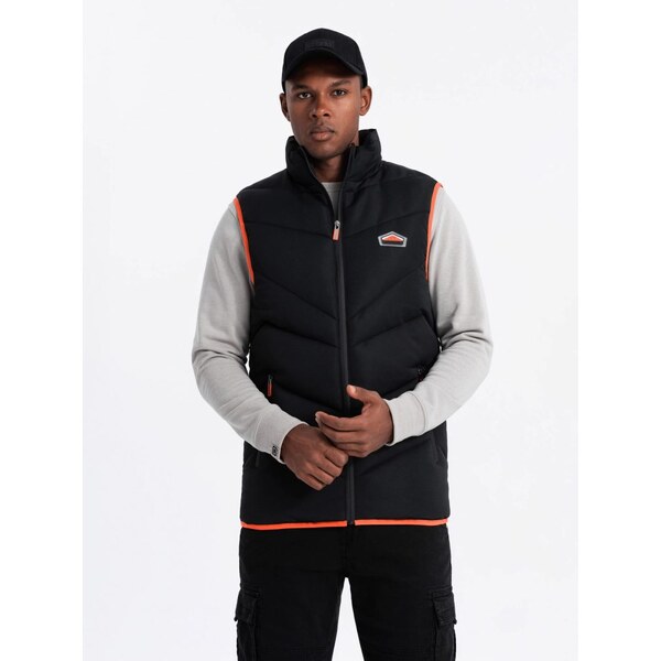 Ombre Clothing Trendy čierna prešívaná vesta V4 JAVJ-0210 59845041