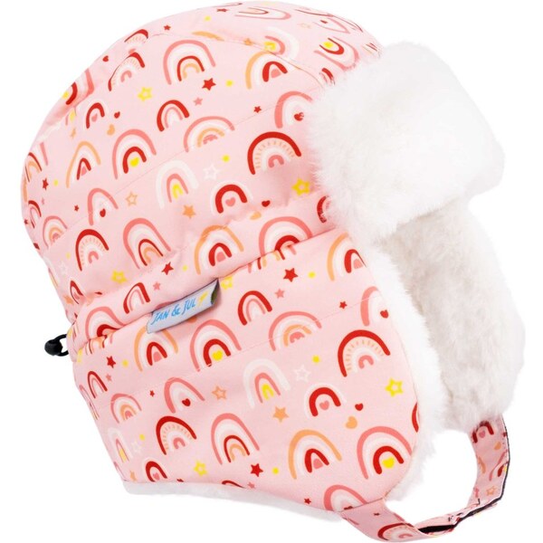 Detská zimná zateplená čiapka Jan&Jul - Pink Rainbow 58445807