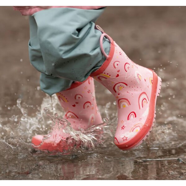 Detské gumáčky Jan&Jul Puddle-Dry Pink Rainbow 58445813