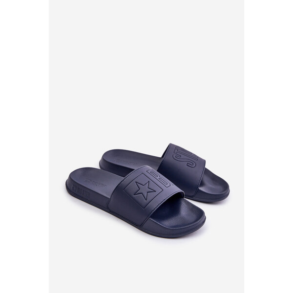 BIG STAR SHOES Lightweight mens slippers with Big Star logo navy 59905386