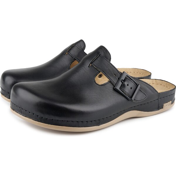 Sanja Ristić Pánske kožené šľapky Leoš čierna veľkosti obuvi - dospelí 65798893