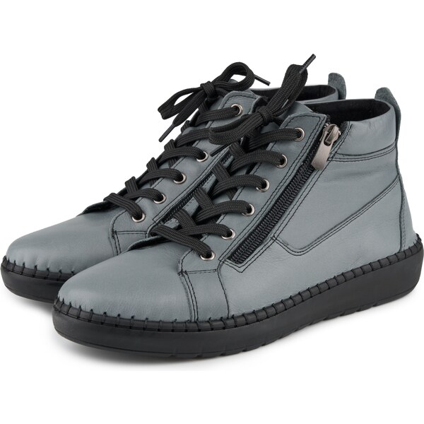 Vlnka Dámske kožené členkové tenisky na zips Marla sivá veľkosti obuvi 65798895