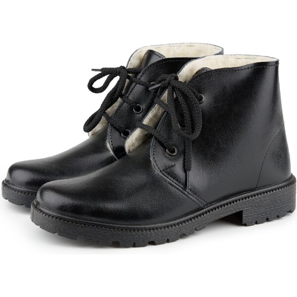 Vlnka Dámske kožené zimné topánky s ovčou vlnou Amelie čierna veľkosti 63395153