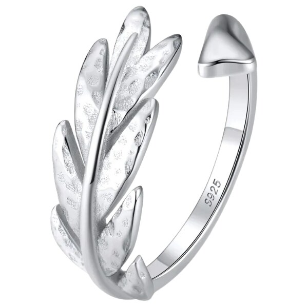 MAJYA Strieborný nastaviteľný prsteň LEAF 11306 64582284