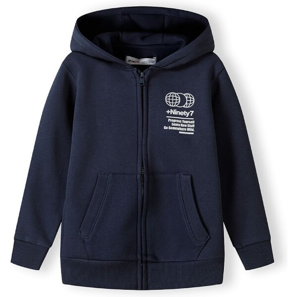 MINOTI Tepláková bunda tmavomodrá / biela 60273406