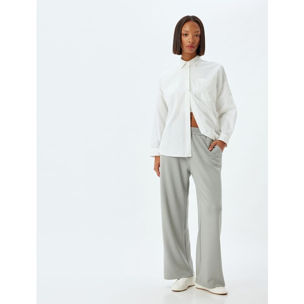 Koton Wide Leg Sweatpants Modal Fabric Elastic Waist Pocket 64668184