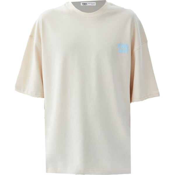 VAMOS CLO Tričko krémová / tyrkysová / čierna 60683422