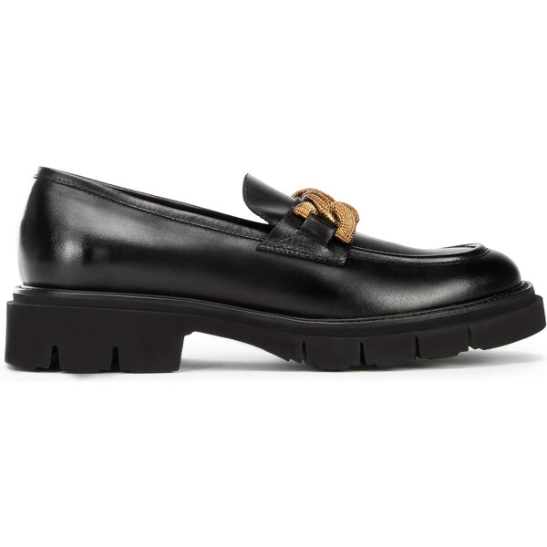 Wittchen Dámske kožené mokasíny s ozdobnou retiazkou na platforme 97-D 49952155