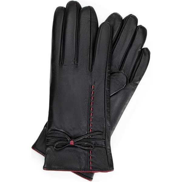 Wittchen Dámske zateplené kožené rukavice s vlnou, čierne 44-6A-711-1 59071097