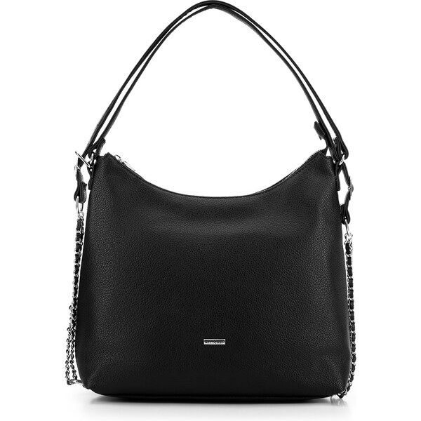 Wittchen Damska torba – plecak ze skóry ekologicznej czarno-srebrna 29 66066206