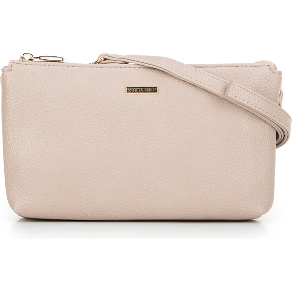 Wittchen Crossbody z ekoskóry dwukomorowa beżowo - szara 29-4Y-607-8 66066208