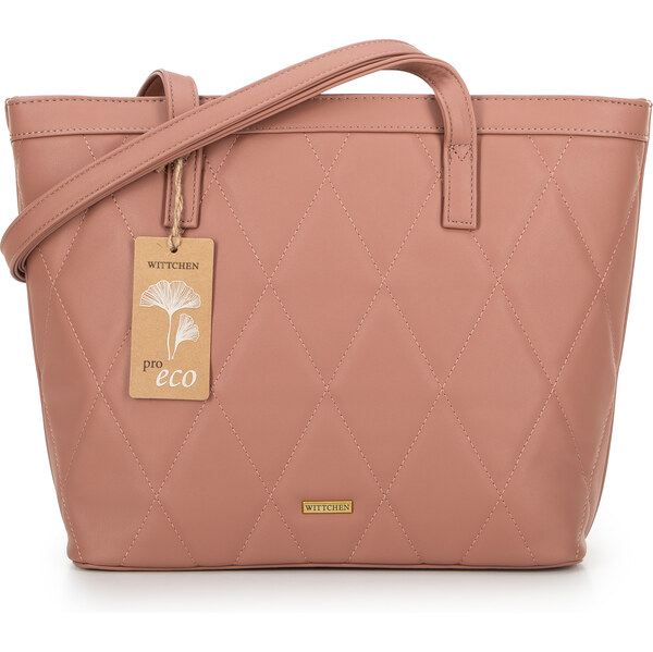 Wittchen Dámska shopperka z ekologickej kože s prešívaním ružová 99-4Y 66065900