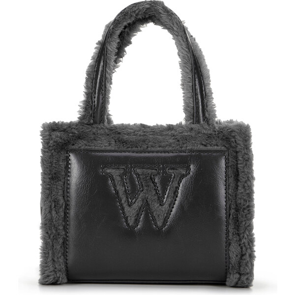 Wittchen Damski kuferek z ekoskóry obszyty futerkiem szary 99-4Y-215-9 66066166