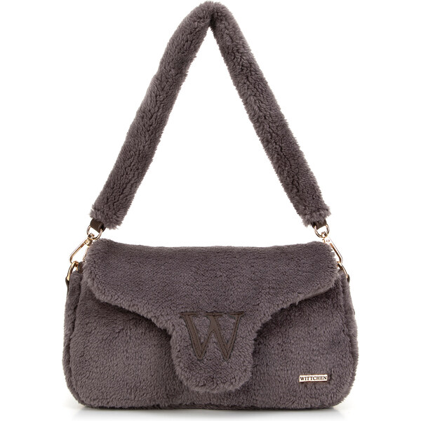 Wittchen Damska listonoszka z futerkiem ciemny beż 99-4Y-217-9 66066163