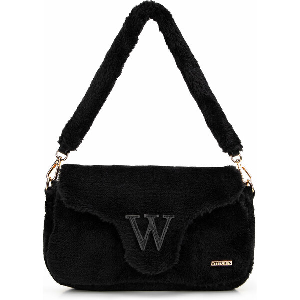 Wittchen Damska listonoszka z futerkiem czarna 99-4Y-217-1 66066153