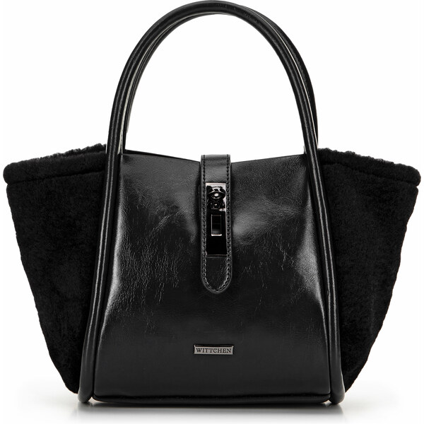Wittchen Damski kuferek z połyskliwej ekoskóry czarny 99-4Y-222-1 66066160