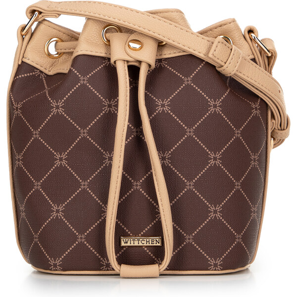 Wittchen Torebka typu worek z ekoskóry w monogram brązowa 99-4Y-504-4 66066137