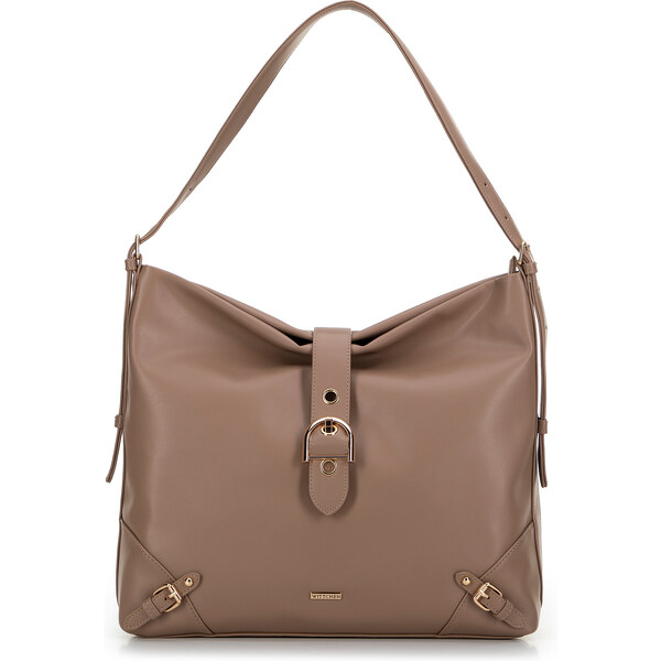 Wittchen Torebka worek z ekoskóry z ozdobnym zapięciem beżowa 99-4Y 66066133