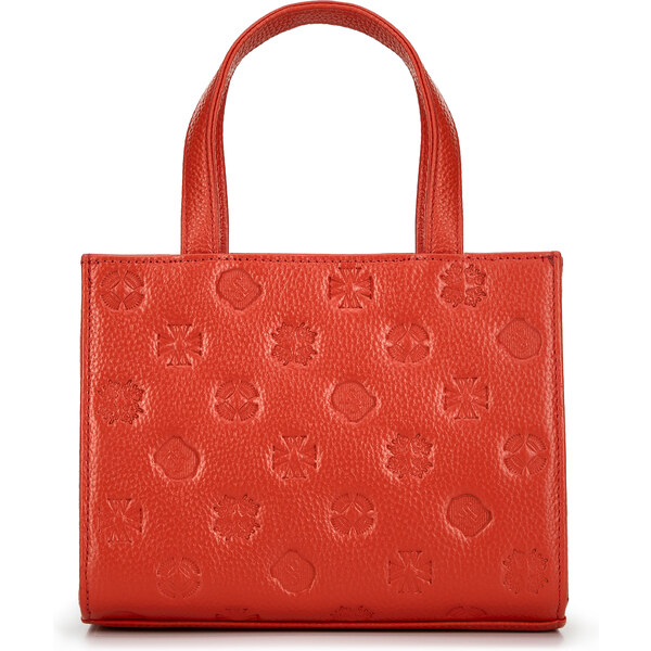 Wittchen Kožená crossbody kabelka s razením oranžová 99-4E-303-6 66066186