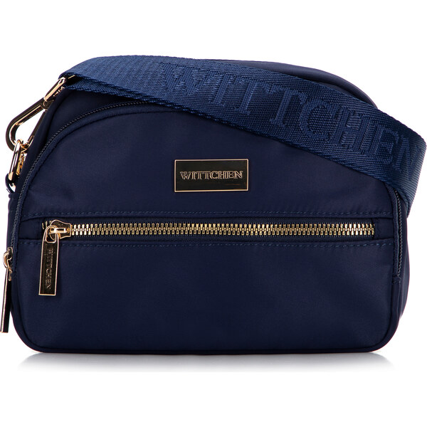 Wittchen Damska torebka dwukomorowa z nylonu granatowa 29-4P-203-90 66066126