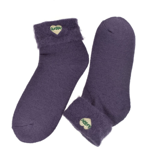 AURA.VIA Teplé dámske spandex fialové termo ponožky CozyHeart 60142372