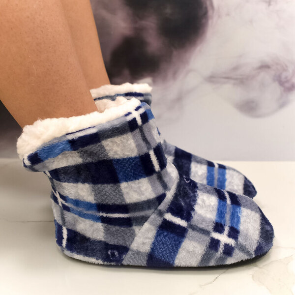 AURA.VIA Detské modro-sivé plyšové ponožky Dino Adventure 28-35 60142381