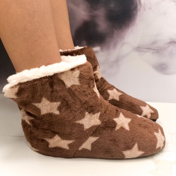 AURA.VIA Detské hnedé plyšové ponožky Dino Adventure 28-35 60142382