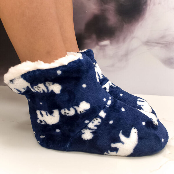 AURA.VIA Detské tmavomodré plyšové ponožky Dino Adventure 28-35 60142383