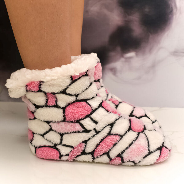 AURA.VIA Detské bielo-ružové plyšové ponožky Dreamy Night 28-35 60142387