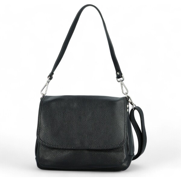 Delami Vera Pelle Dámska kožená crossbody kabelka čierna - Delami 60258566