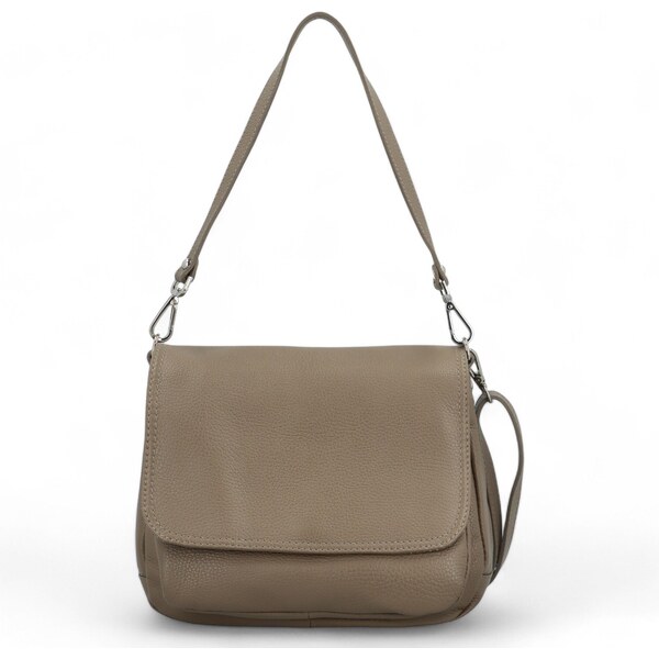 Delami Vera Pelle Dámska kožená crossbody kabelka taupe - Delami 60258567