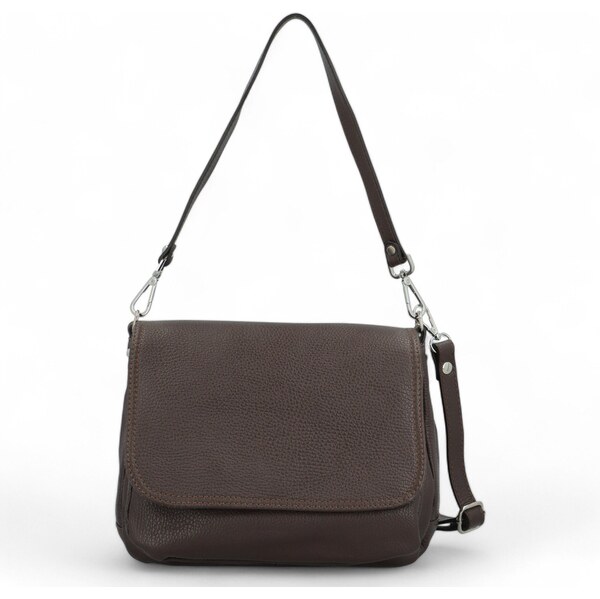 Delami Vera Pelle Dámska kožená crossbody kabelka tmavo hnedá - Delami 60258569