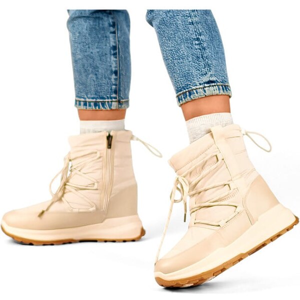 primohurt Béžové športové snehule, dámske šnurovacie, zateplené zimné 60159008