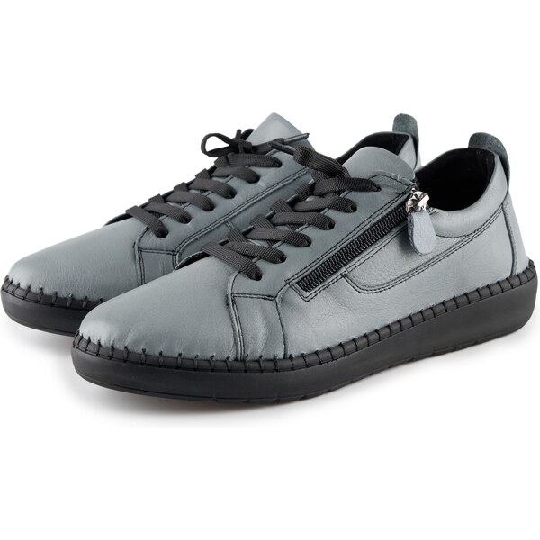 Vlnka Dámske kožené tenisky na zips Isabel sivá veľkosti obuvi - 65798900