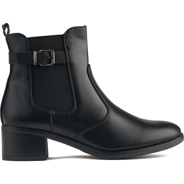 SHELOVET Čierne členkové dámske topánky na nízkom podpätku 888-83B 66148603