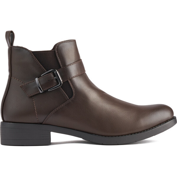 SHELOVET Hnedé členkové topánky na plochom podpätku 3446BR 66148604