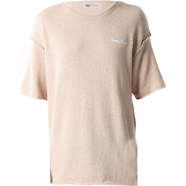 VAMOS CLO Tričko béžová / biela 60683752