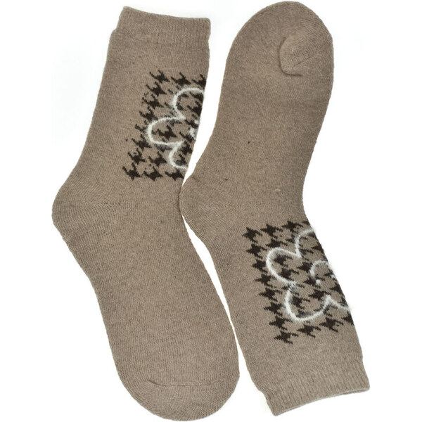 AURA.VIA Dámske svetlohnedé termo ponožky Cozy-Pattern 60189489